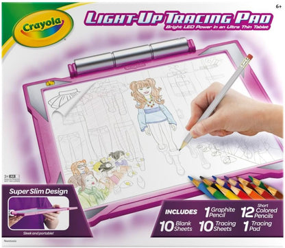 Draw like a pro with the Crayola Light-Up Tracing Pad in pink, complete with 35+ art tools.