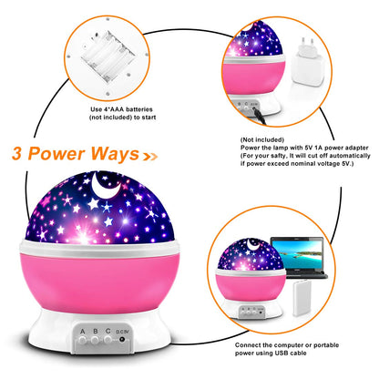 Transform any room into a stunning, celestial landscape with the Night Light Lamp, Rotating Night Sky