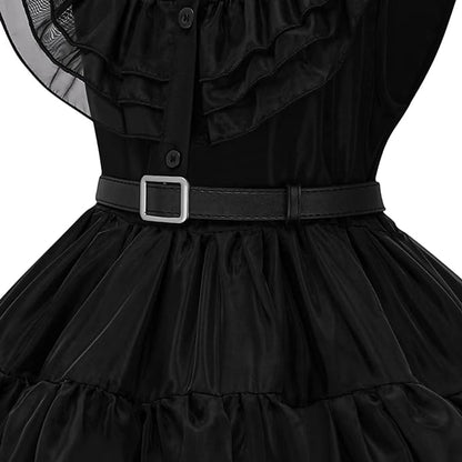 Wednesday Addams Halloween Costume Dress Set
