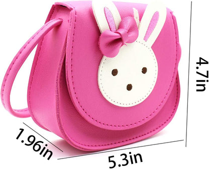 Cute eco-friendly rabbit crossbody purse with small bow for little girls to carry their small items