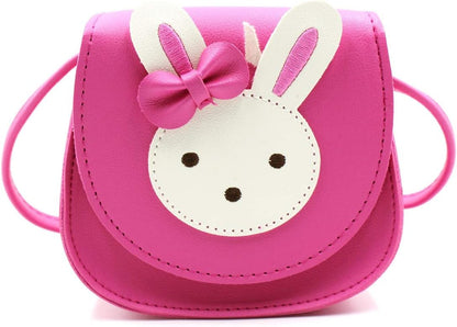 Cute eco-friendly rabbit crossbody purse with small bow for little girls to carry their small items