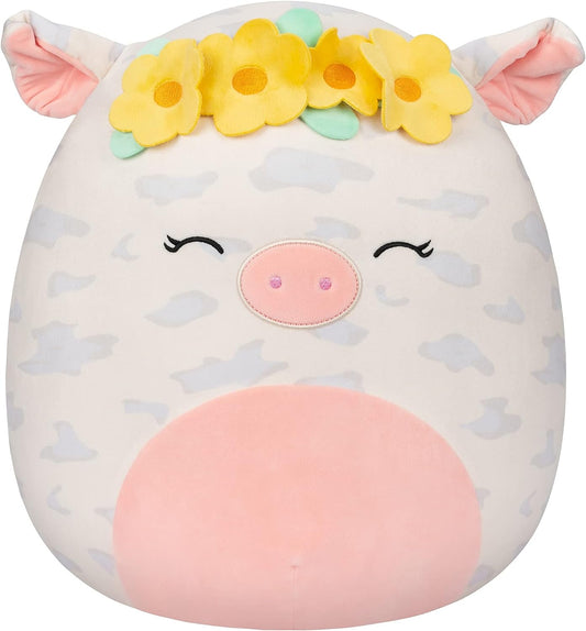 Rosie the Spotted Pig with a Yellow Flower Crown