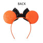 Halloween Mouse Ears Pumpkin Headband Sequin Bow