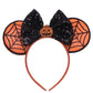 Halloween Mouse Ears Pumpkin Headband Sequin Bow