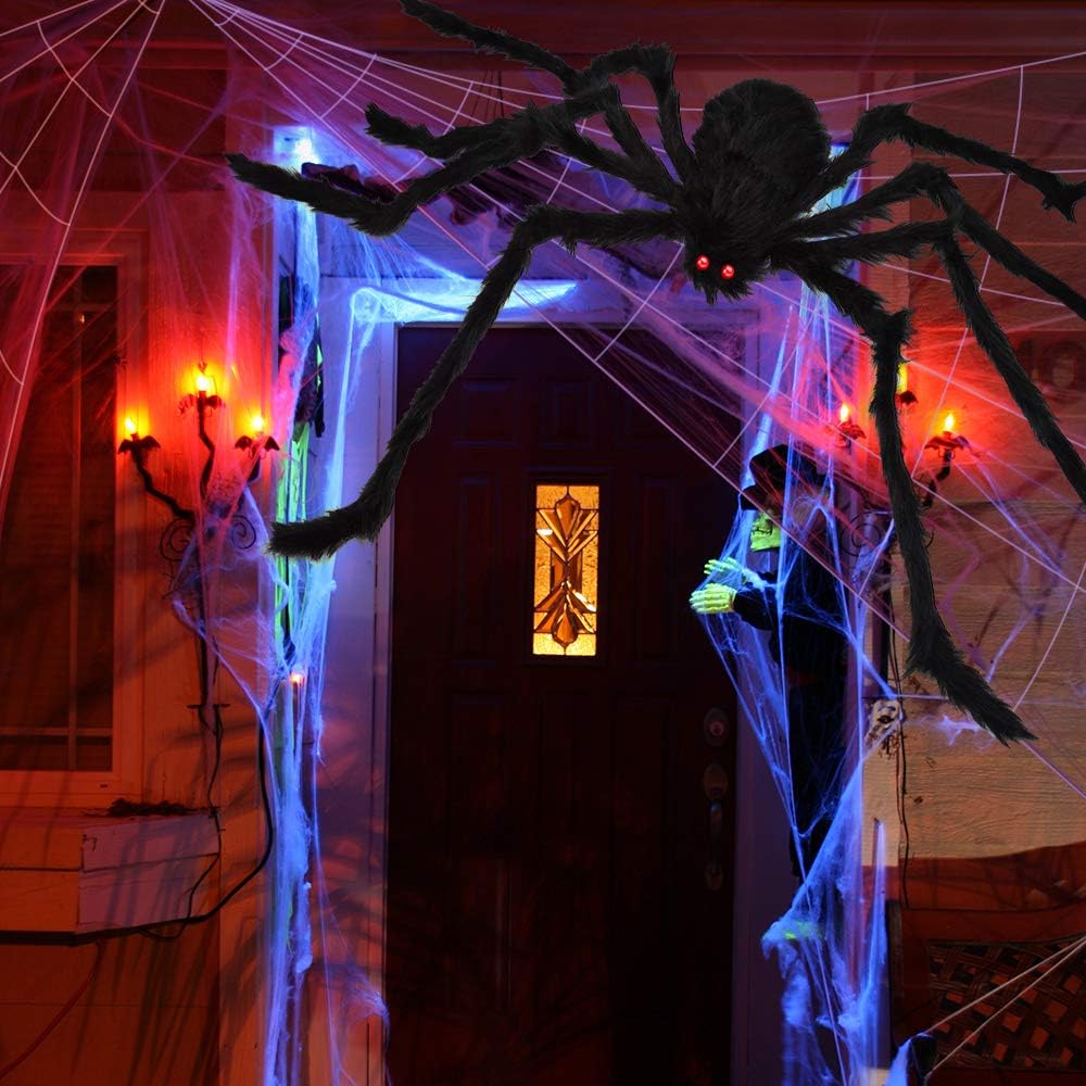 Halloween Spider Web and Giant Spider Decoration