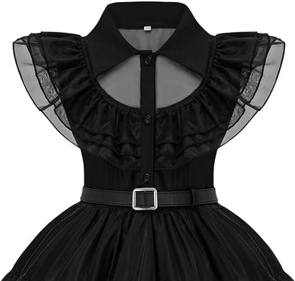 Wednesday Addams Halloween Costume Dress Set