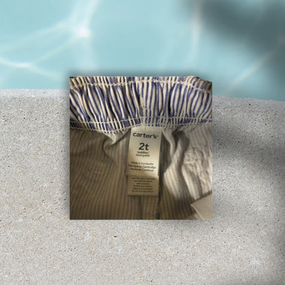 These Carter's stripe cargo shorts are both practical and stylish