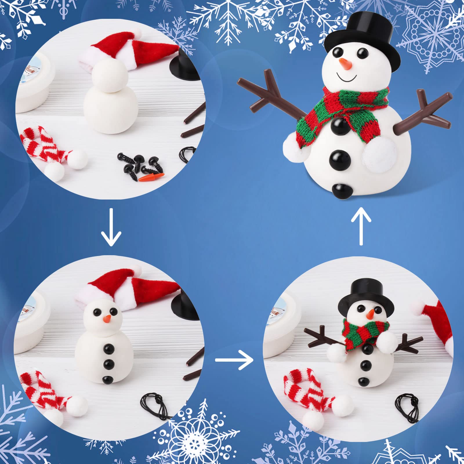 Christmas Craft Build a Snowman DIY Kit - 9 pack