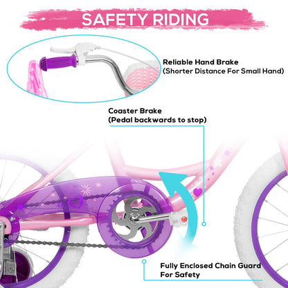 Whether your child is just learning to ride or is already a pro, WEIZE Girls bicycle is perfect for her