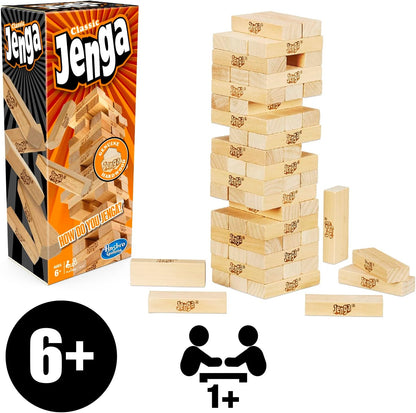 Jenga Classic Game with Genuine Hardwood Blocks