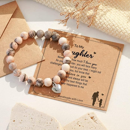 Valentines Day Heart Bracelet Gift for Daughter