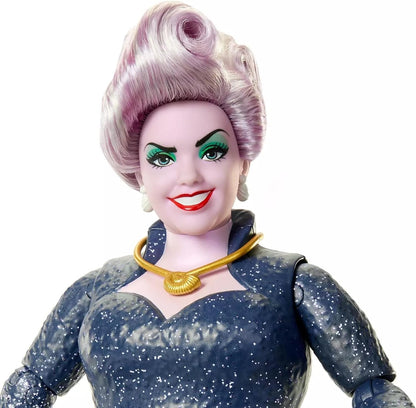 Disney’s The Little Mermaid Ursula fashion posable doll comes with realistic tentacles, a removable necklace, and sparkling details that add to its charm