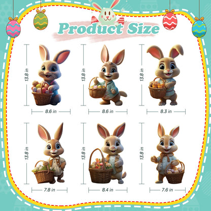 Add a festive touch to your outdoor space with this charming set of 6 unique Easter bunny decorations