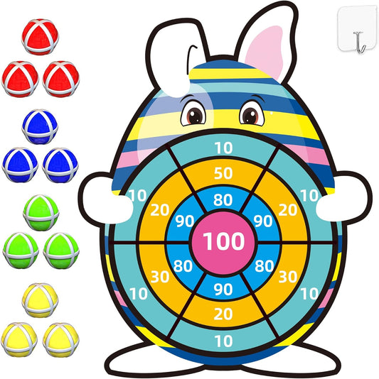 Easter Bunny Dart Board With 12 Sticky Balls - 30"