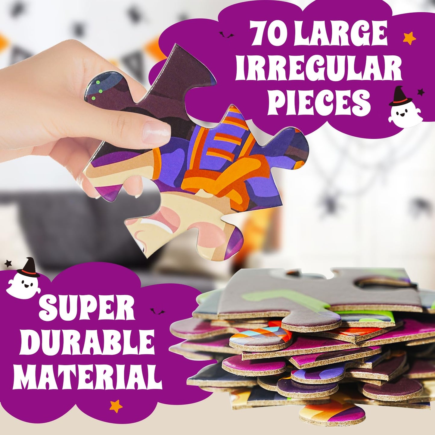 Explore a realm of eerie entertainment with our Giant Halloween Floor Puzzles for Kids