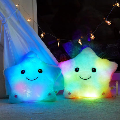 Creative twinkle star glowing LED lights inside the pillow change color