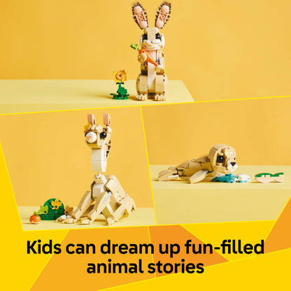 The Cute Bunny LEGO Creator 3 in 1 set offers a fun and engaging building experience for kids ages 8 and up
