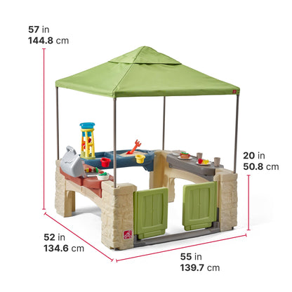 Entertain for hours with the Step2 All Around Playtime Patio and Canopy for kids aged 2 and up