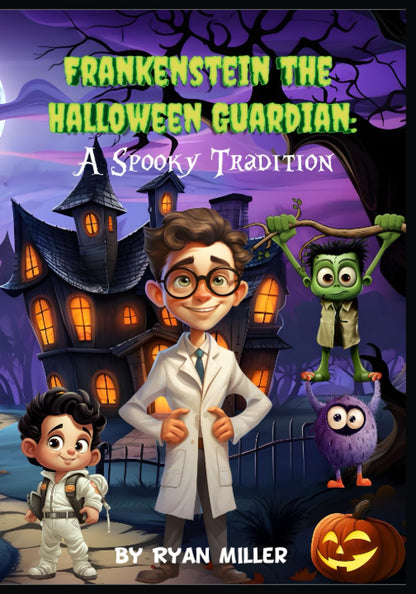 Frankenstein The Halloween Guardian is a children's book about Frank Jr., son of scientist Dr. Stein, who loves Halloween but is afraid of spooky creatures