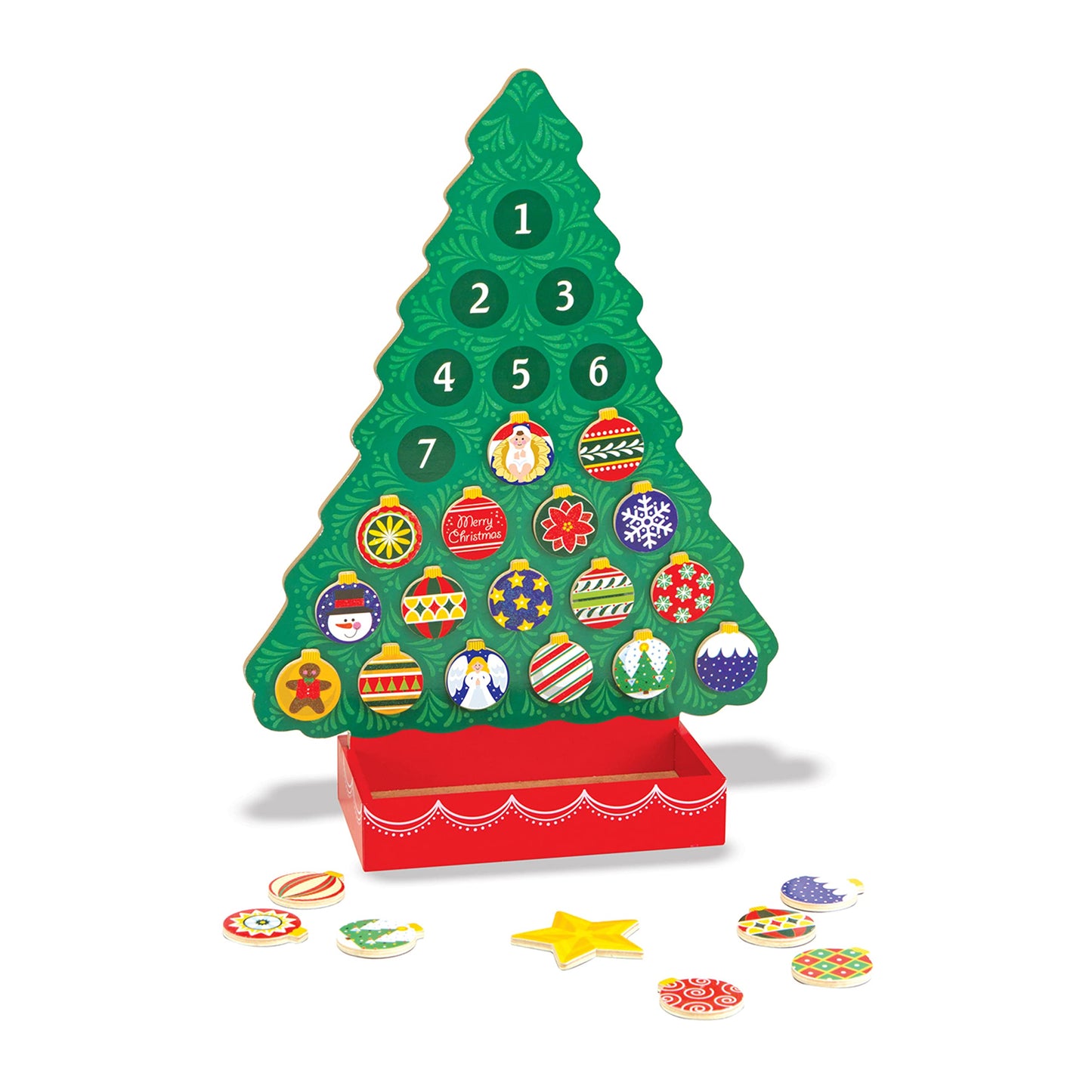 Enhance the holiday spirit in your household with the Melissa & Doug Wooden Advent Calendar