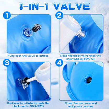 Prepare for winter fun with the Neddie 40’’ Inflatable Snow Tube with Cold-Resistant PVC and Raised Handle