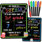 Capturing memories on the first or last day of school with this double-sided chalkboard