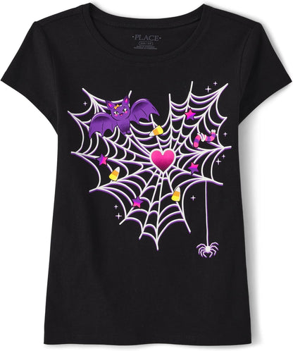 With the Halloween spider web graphic t-shirt, experience a timeless style and cozy fit with captivating graphics that are sure to impress