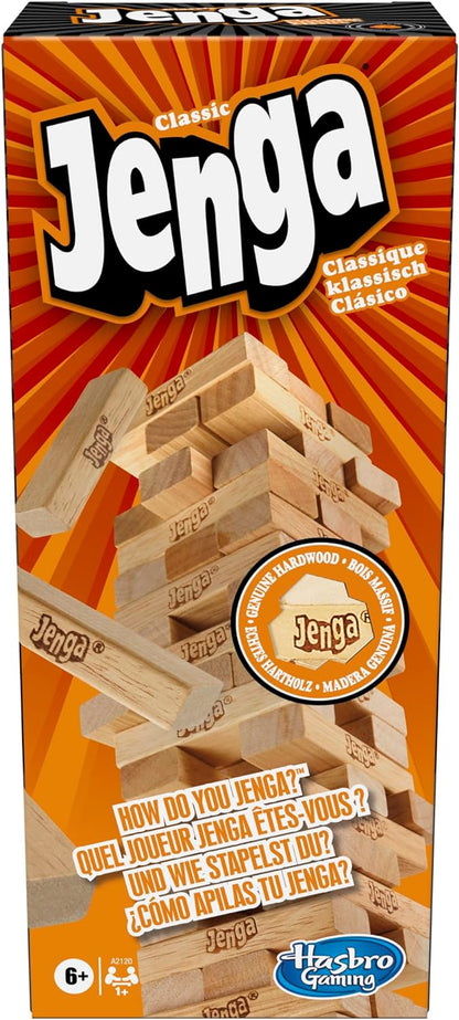 Jenga Classic Game with Genuine Hardwood Blocks
