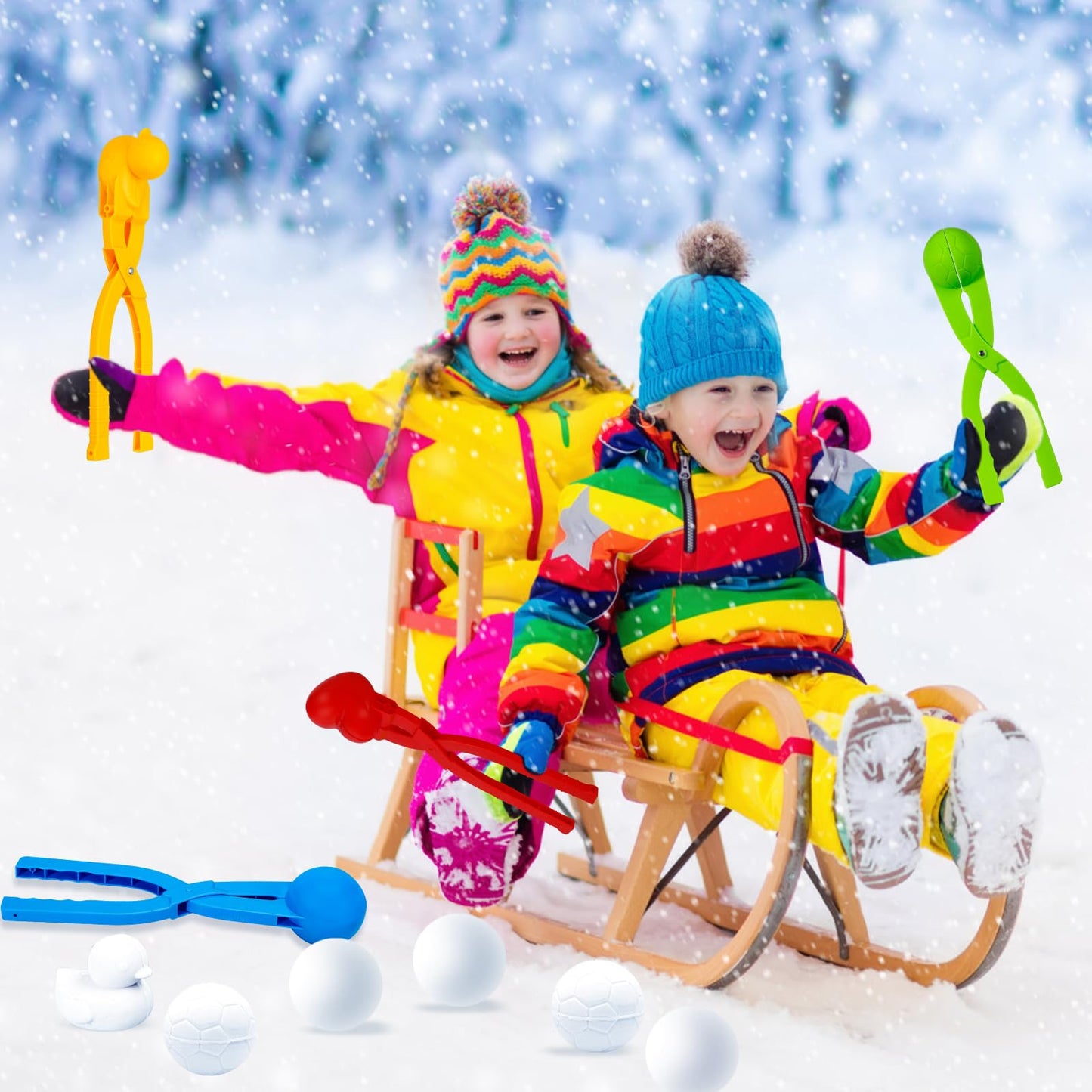 The Max Fun 4 Pack Snowball Maker is perfect for kids and comes with a drawstring bag