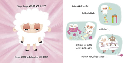 Meet Sleepy Sheepy, a wide-awake sheep who ignores bedtime