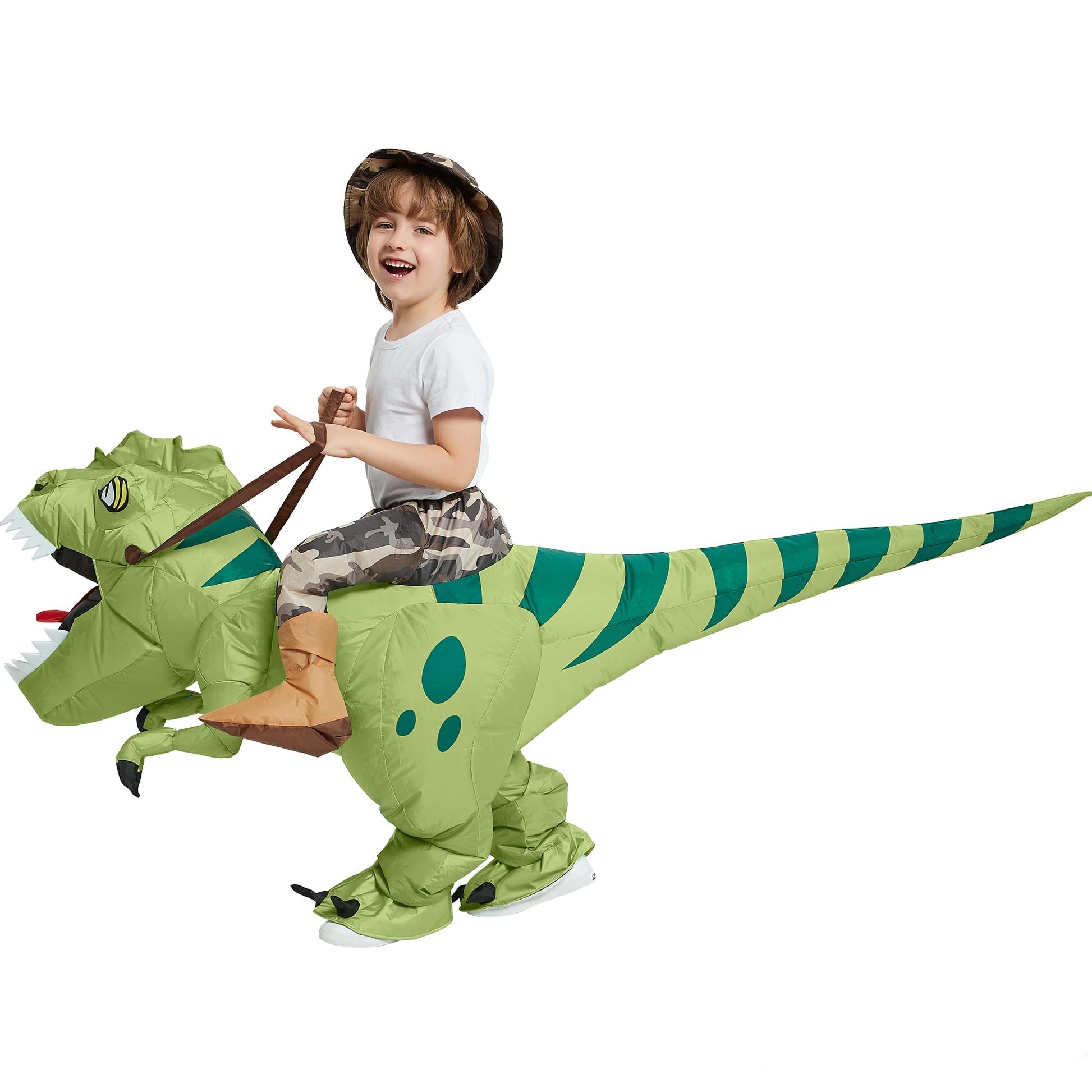 This Halloween, dress up as a T Rex in this durable, waterproof polyester costume