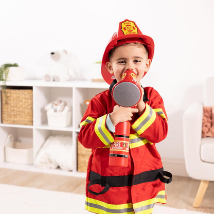 The Melissa & Doug Fire Chief Role Play Costume Set includes everything a child needs to look the part