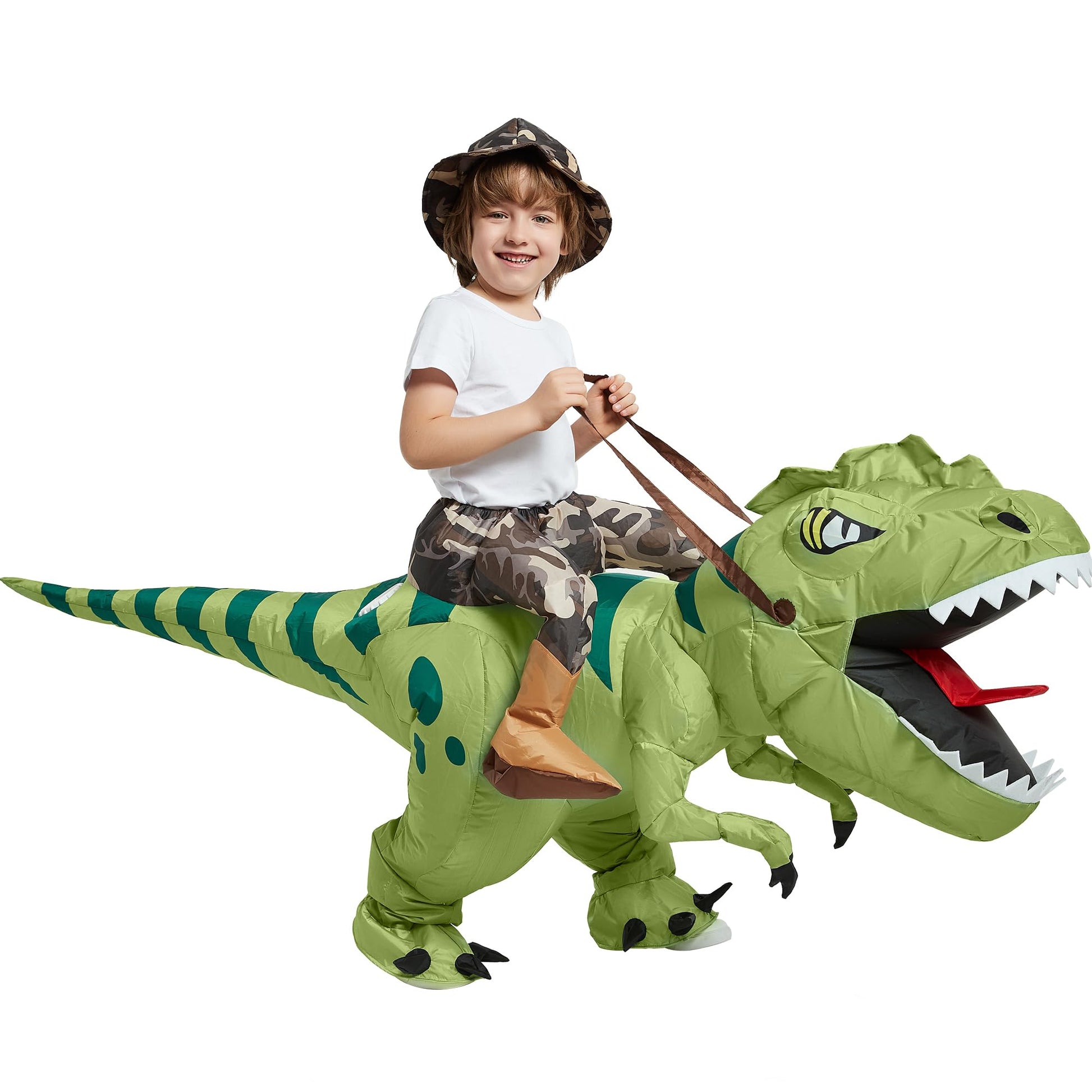 This Halloween, dress up as a T Rex in this durable, waterproof polyester costume