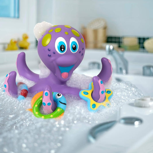 Nuby Floating Purple Octopus with 3 Hoopla Rings