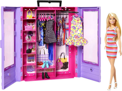 This playset comes with a Barbie fashion doll, selection of clothes and accessories