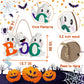 Enhance your Halloween decorations with this BOO wooden ghost sign set