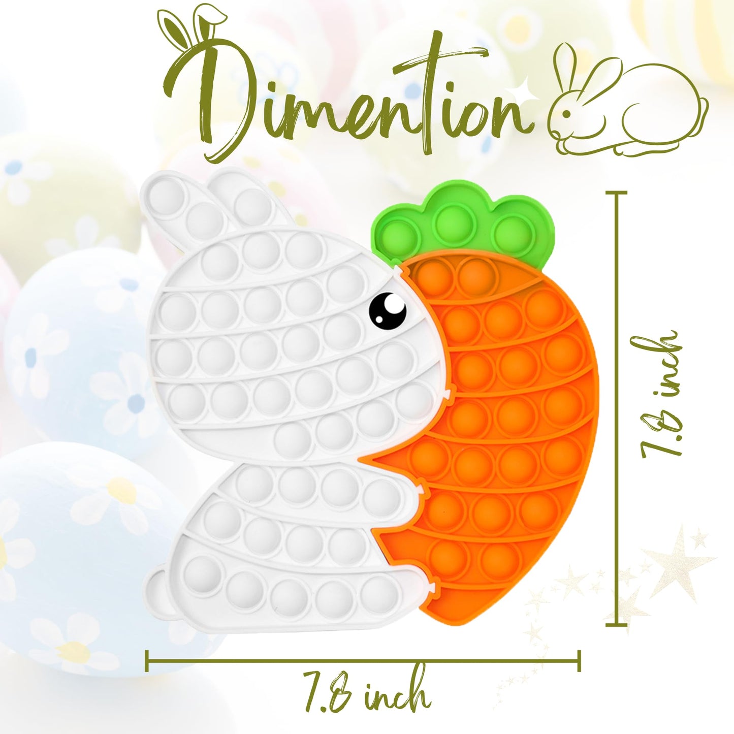 Improve fine motor skills and hand-eye coordination with the help of these Bunny Carrot Pop Bubble Fidget Sensory Toys