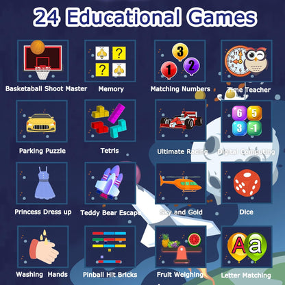 The newest kids game watch has 24 games designed for children of different ages