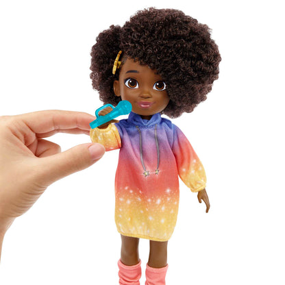 Immerse yourself in the power of music and creativity with the Karma singing doll from Netflix's Karma's World!
