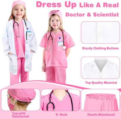 This doctor costume set is perfect for pretend play, learning and inspiring your child's imagination