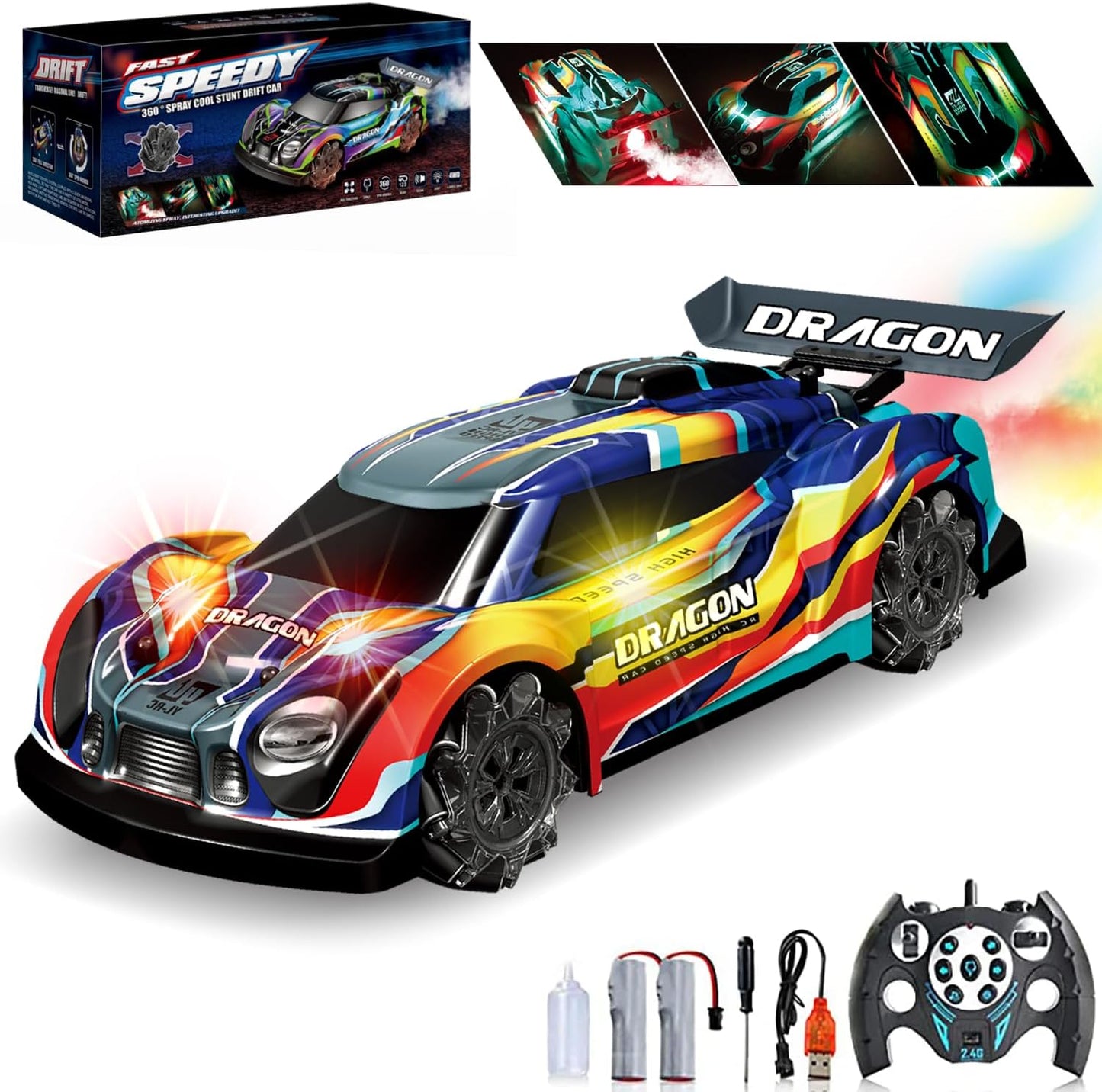 RC Drift Car with LED Lights Music