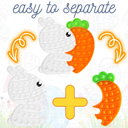 Improve fine motor skills and hand-eye coordination with the help of these Bunny Carrot Pop Bubble Fidget Sensory Toys