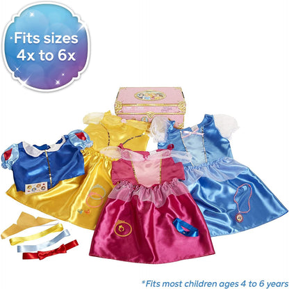 Enhance your child's dress-up experience with 4 different Disney Princess outfits to choose from