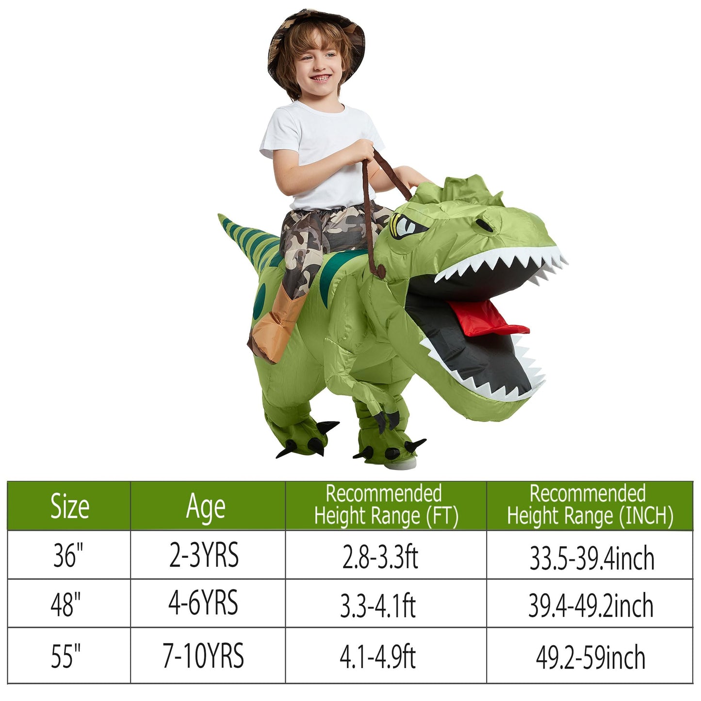 This Halloween, dress up as a T Rex in this durable, waterproof polyester costume