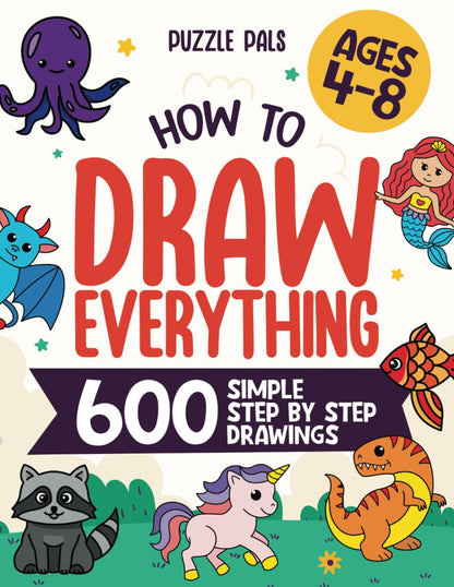 Step By Step Drawings For Kids, Easy-to-read pages and a bonus E-Book included