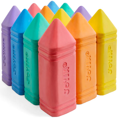 Enjoy a safe and creative experience with this set of 12 giant cone-shaped chalk pieces
