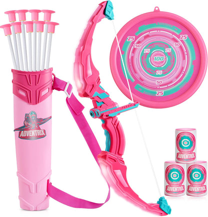 Discover the fun and excitement of archery with our LED Light Up Pink Bow and Arrow Toy Set