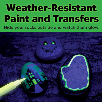 Create glowing rocks that can withstand any weather and have fun together with this perfect Halloween party activity
