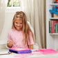 The Melissa & Doug fashion design kit includes everything needed for simple and fun fashion plate rubbings