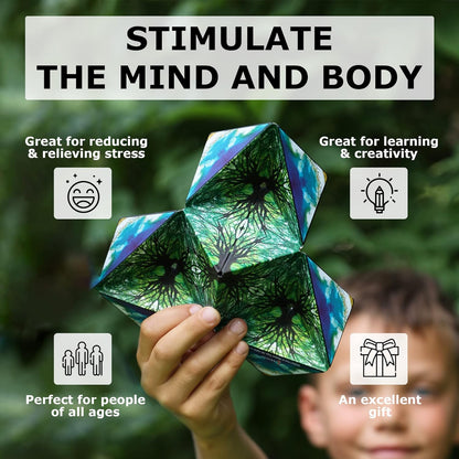 Experience the ultimate in puzzle box toys with the Shashibo sensory box with 4 unique and mesmerizing patterns